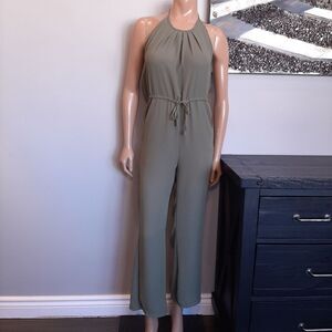 💠New ORDERPLUS Halter Neck Green Playsuit Backless Sleeveless Drawstring
